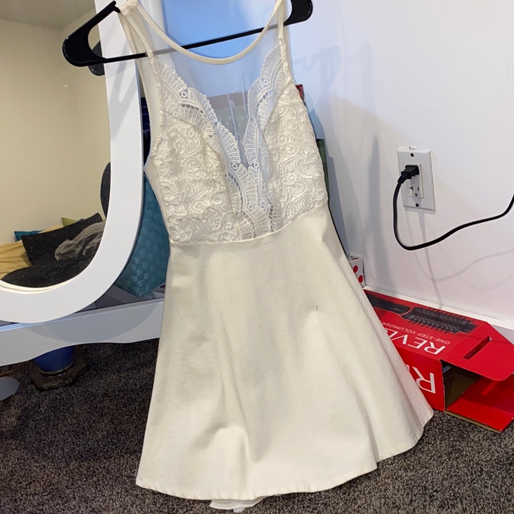 white skater dress